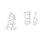 Étagère échelle à 4 niveaux en fer et bois 180 cm