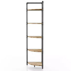 Étagère d'angle à 5 niveaux en MDF et métal de 162 cm