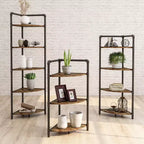 Étagère d'angle à 5 niveaux en MDF et métal de 162 cm