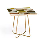 The Old Art Studio Mid Century Side Table White/Gold - Deny Designs: Baltic Birch, Steel Legs, Matte Finish