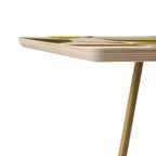 Table d'appoint mi-siècle en bouleau de la Baltique et acier 19"