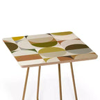 Table d'appoint mi-siècle en bouleau de la Baltique et acier 19"