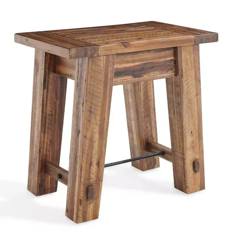 Solid Acacia Wood Coffee Table and 2 End Tables Set 48" Dark Brown