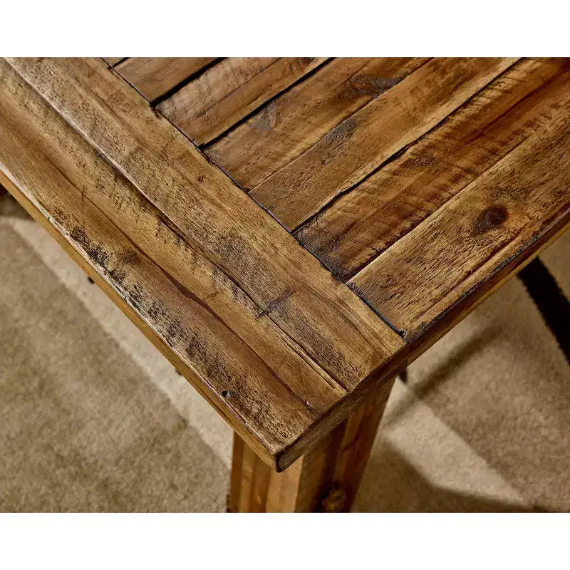 Solid Acacia Wood Coffee Table and 2 End Tables Set 48" Dark Brown