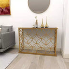 Console en fer et miroir, doré 47 po