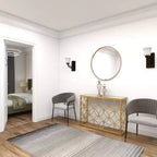 Console en fer et miroir, doré 47 po
