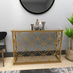 Console en fer et miroir, doré 47 po