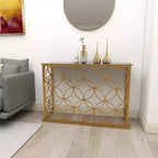 Console en fer et miroir, doré 47 po