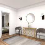 Console en fer et miroir, doré 47 po