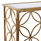 Console en fer et miroir, doré 47 po