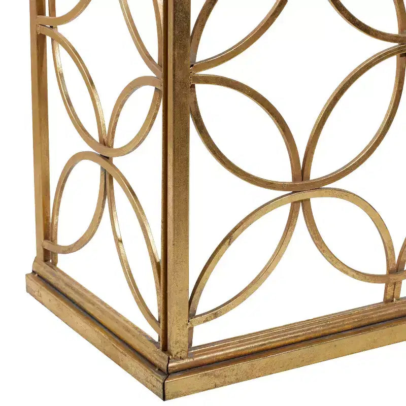 Iron and Mirror Console Table Gold 47"