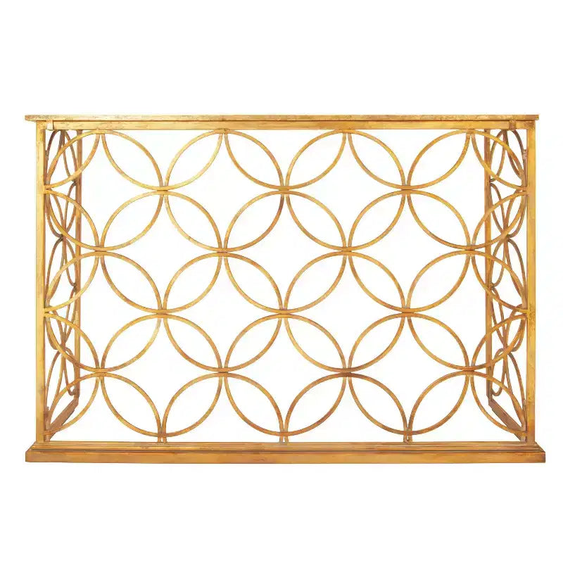 Iron and Mirror Console Table Gold 47"