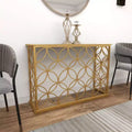Iron and Mirror Console Table Gold 47"