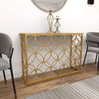 Console en fer et miroir, doré 47 po