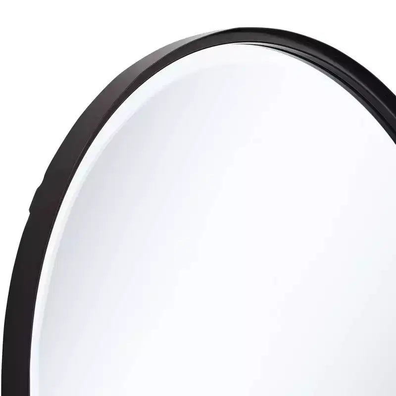 Metal Arch Wall Mirror with Matte Black Frame 24"