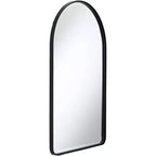 Miroir mural arche en métal avec cadre noir mat 24 po