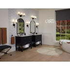 Miroir mural arche en métal avec cadre noir mat 24 po