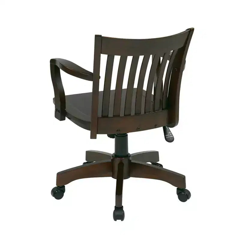 Wood Swivel Banker's Desk Chair 18"