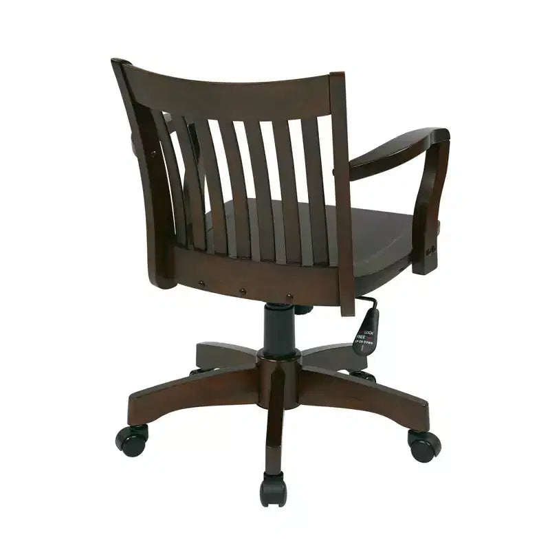 Wood Swivel Banker's Desk Chair 18"