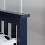 Lit superposé simple en pin avec rideaux en coton 50 po