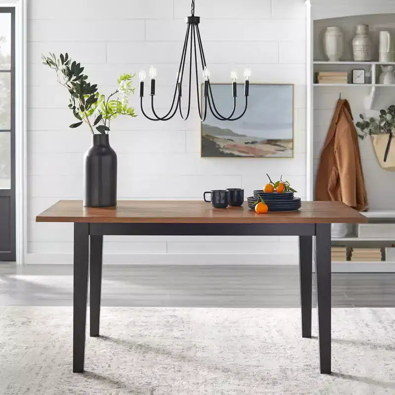 Solid Wood Farmhouse Rectangular Dining Table 60"