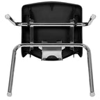 Chaise d'école empilable en polypropylène à dossier ouvert de 18 po
