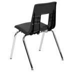 Chaise d'école empilable en polypropylène à dossier ouvert de 18 po