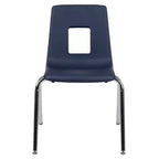 Chaise d'école empilable en polypropylène à dossier ouvert de 18 po