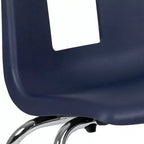 Chaise d'école empilable en polypropylène à dossier ouvert de 18 po