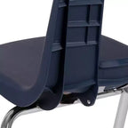 Chaise d'école empilable en polypropylène à dossier ouvert de 18 po