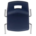 Chaise d'école empilable en polypropylène à dossier ouvert de 18 po