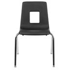 Chaise d'école empilable en polypropylène à dossier ouvert de 18 po