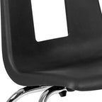 Chaise d'école empilable en polypropylène à dossier ouvert de 18 po
