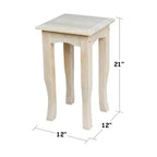 Table à thé en bois massif non fini de 53 à 76 cm