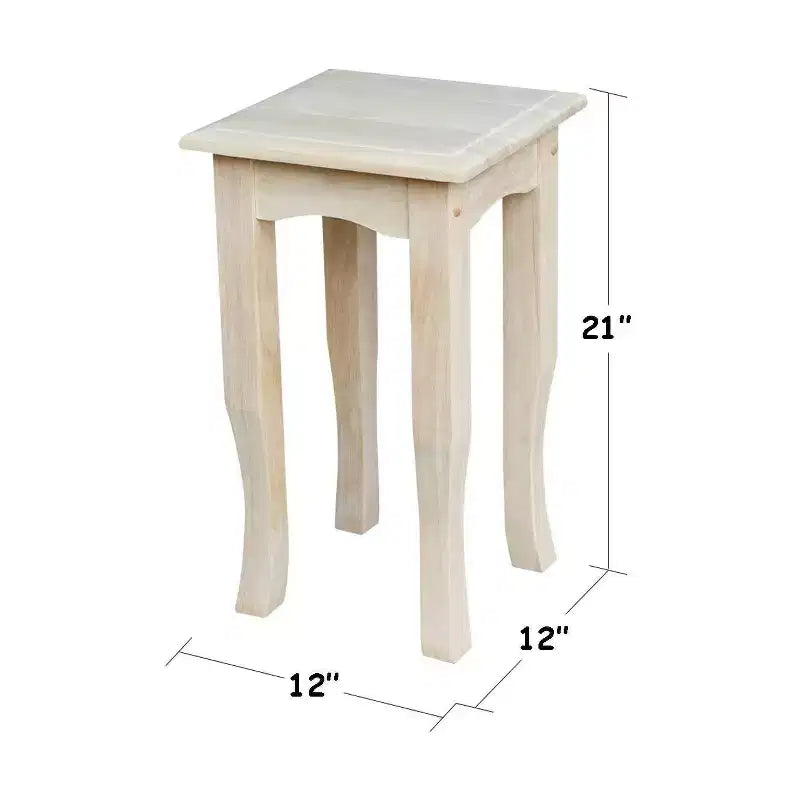 Unfinished Solid Wood Tea Table 21"-30"
