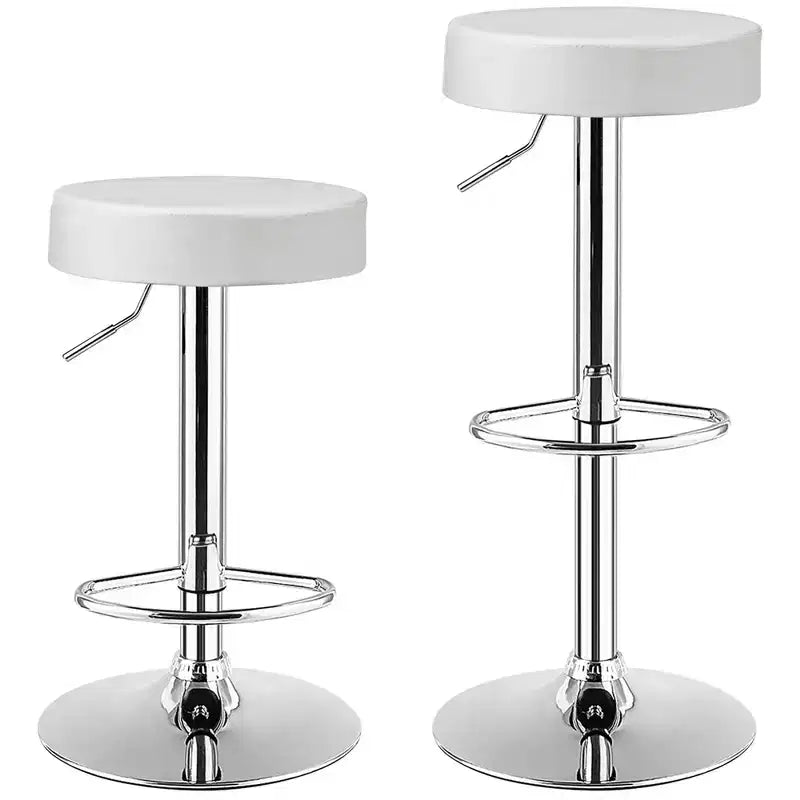 PU Leather Adjustable Swivel Round Bar Stool with Footrest