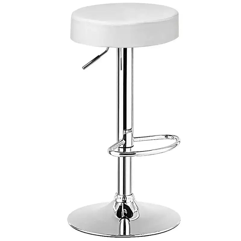 PU Leather Adjustable Swivel Round Bar Stool with Footrest