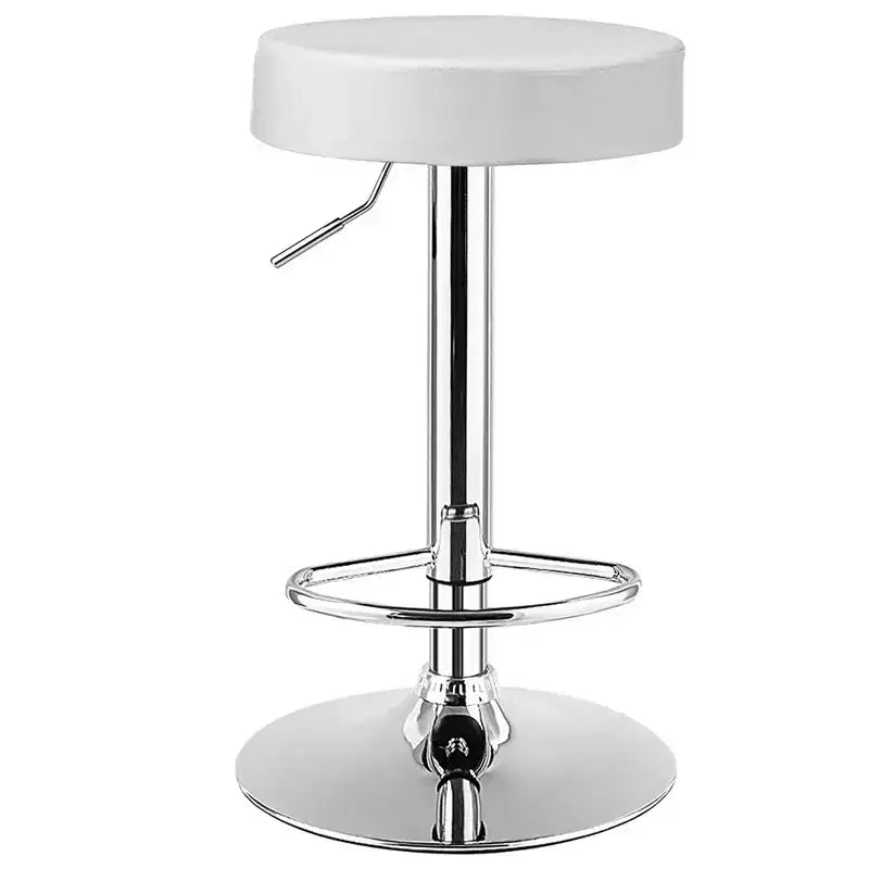 PU Leather Adjustable Swivel Round Bar Stool with Footrest