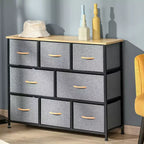 Commode de rangement à 8 tiroirs avec cadre en acier, 3 niveaux