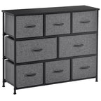 HOMCOM 8-Drawer Dresser, 3-Tier Fabric Chest of Drawers, Storage Tower Organizer Unit with Steel Frame for Bedroom, Hallway