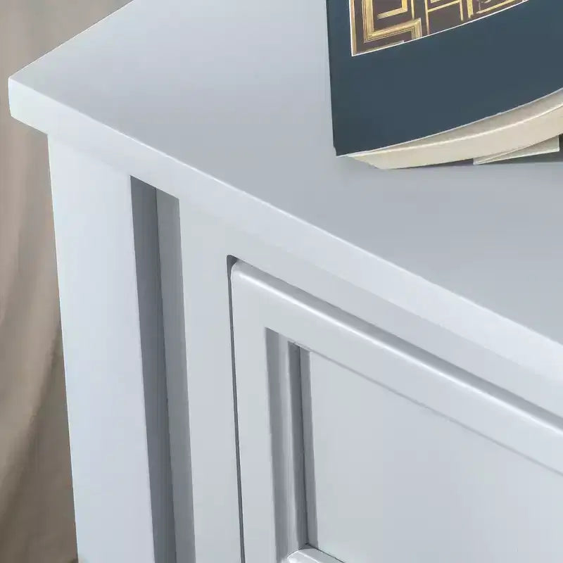 Wood Accent End Table with Drawer and Bottom Shelf 22"
