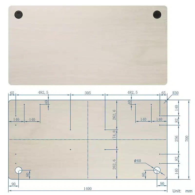 Wood Universal Tabletop for Standard and Standing Desk Frame 48"x30"