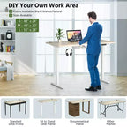 Plateau de table universel en bois pour cadre de bureau standard et debout 48"x30"