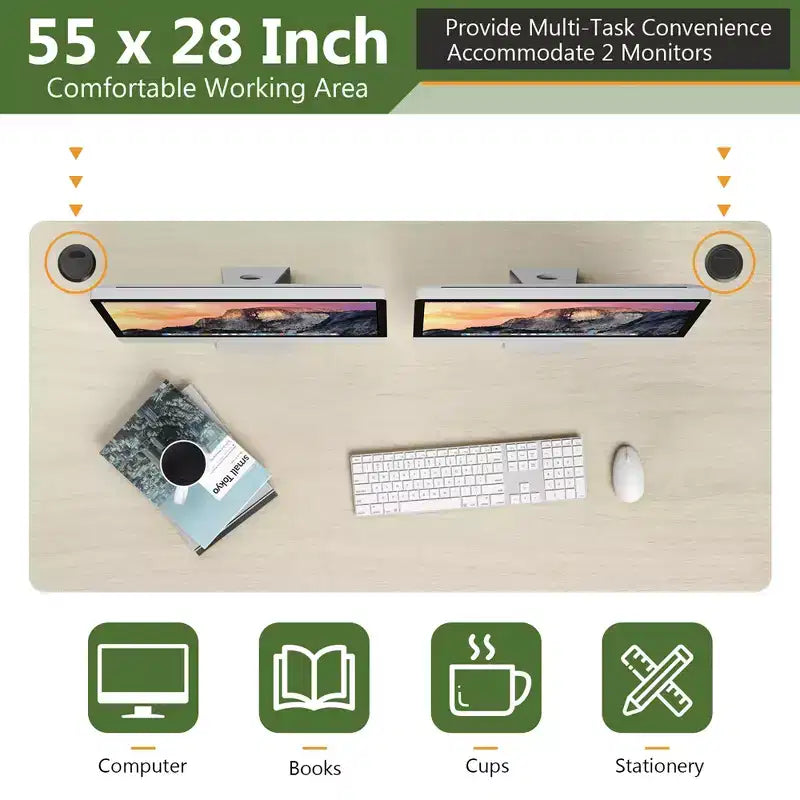 Wood Universal Tabletop for Standard and Standing Desk Frame 48"x30"