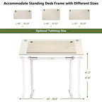 Plateau de table universel en bois pour cadre de bureau standard et debout 48"x30"