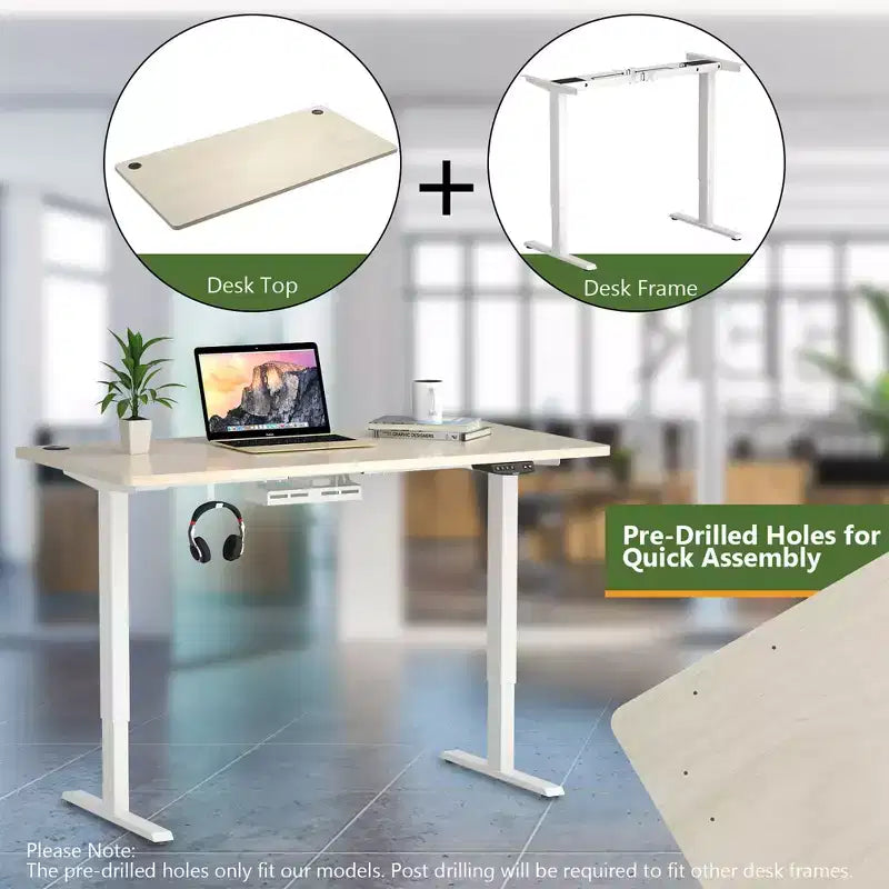 Wood Universal Tabletop for Standard and Standing Desk Frame 48"x30"
