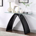 Tempered Glass Top Sofa Table with Curved Legs 47"