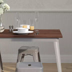 Table à manger rectangulaire en acier galvanisé et bois de noyer 60"
