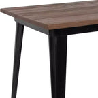 Table à manger rectangulaire en acier galvanisé et bois de noyer 60"