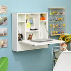Bureau flottant pliable mural 24" en bois et métal